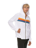5 STRIPE HOODIE - WHITE