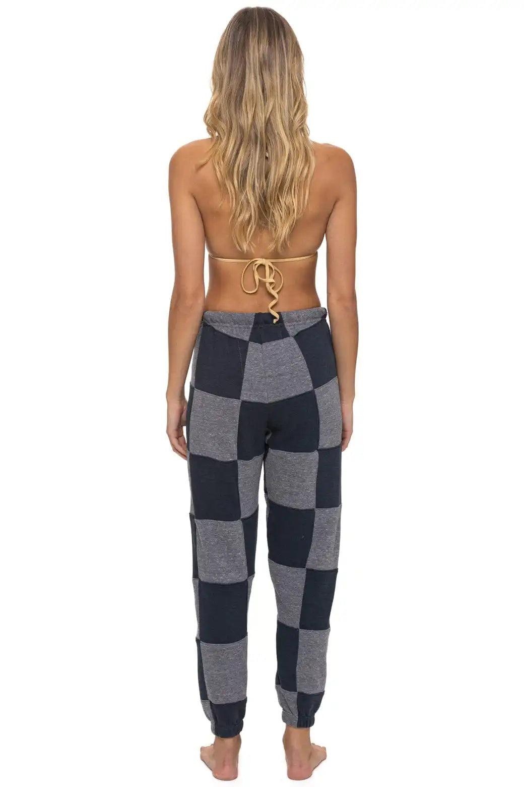 CHECK QUILTED SWEATPANTS - HEATHER // CHARCOAL
