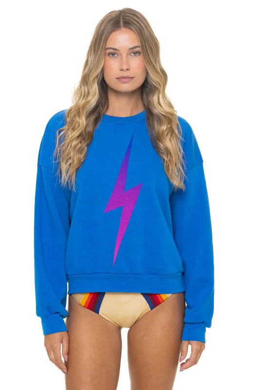 BOLT FADE RELAXED CREW SWEATSHIRT - OCEAN // PINK // PURPLE