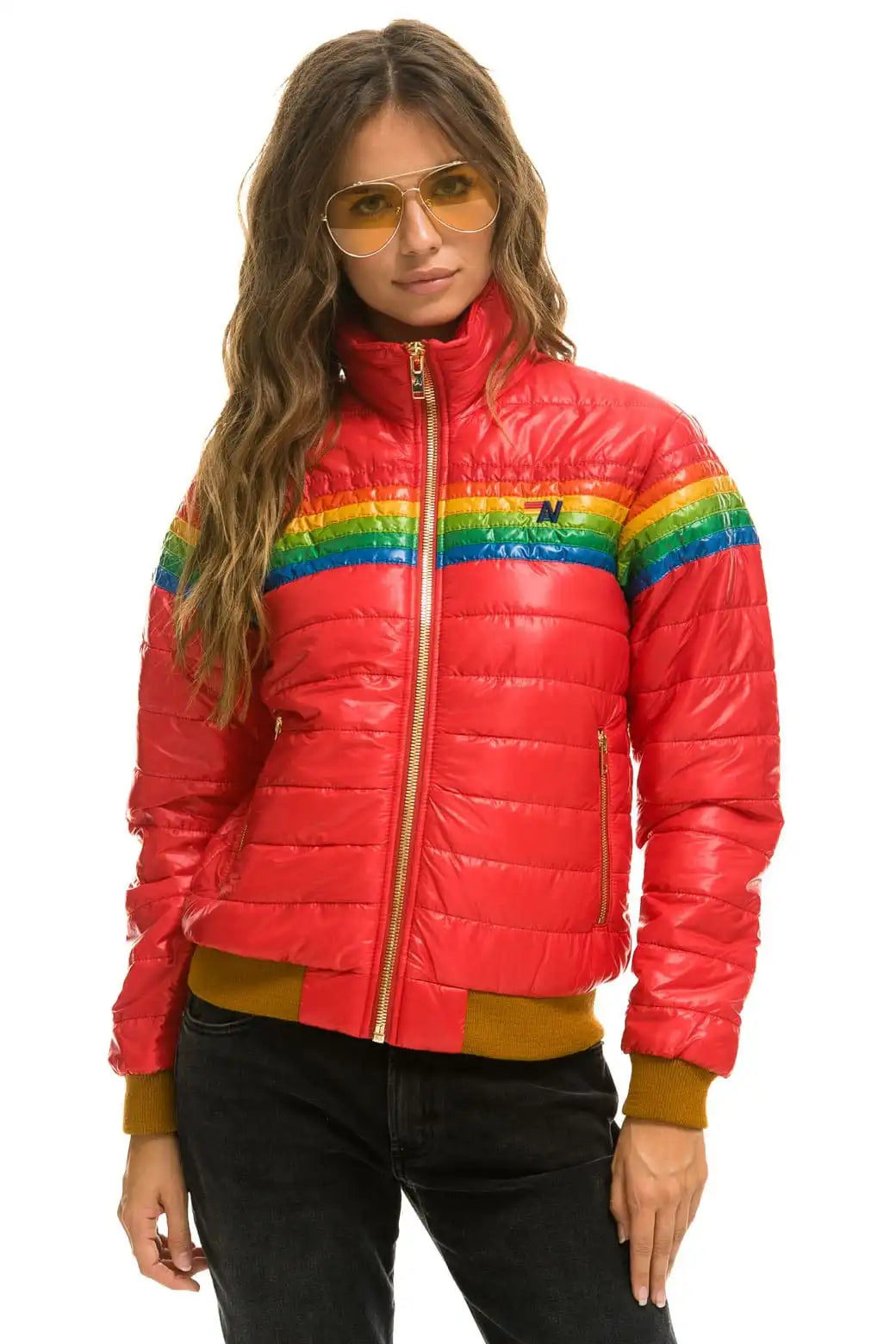 6 STRIPE JACKET -  GLOSSY CHERRY