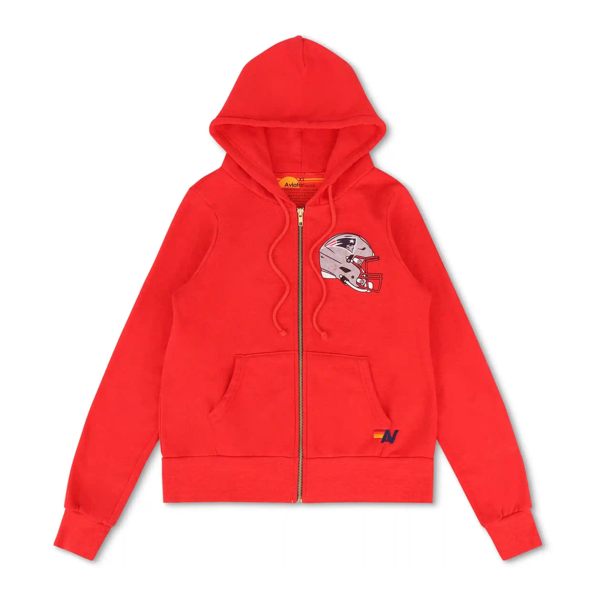 NEW ENGLAND PATRIOTS HELMET ZIP HOODIE - FLASH RED