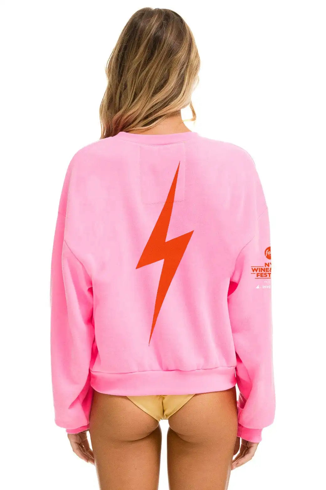 NEW YORK WINE & FOOD 2025 CREW SWEATSHIRT RELAXED - NEON PINK