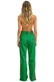 BOLT STRIPE HI RISE WIDE-LEG GYPSY JEAN - KELLY GREEN
