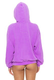 LOGO PULLOVER RELAXED HOODIE - NEON PURPLE