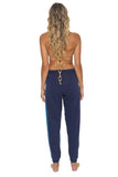 5 STRIPE SWEATPANTS - NAVY