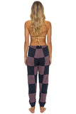 CHECK QUILTED SWEATPANTS - CHARCOAL // MOCHA