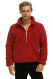 TEDDY UNISEX HALF ZIP JACKET - CHERRY