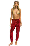 CLASSIC VELVET SWEATPANTS - RED
