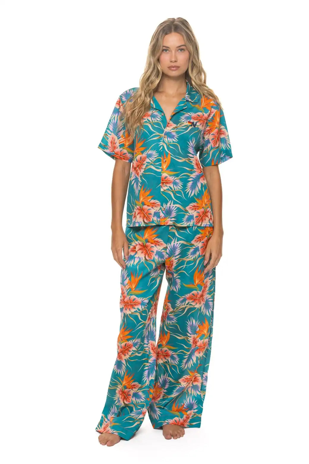 UNISEX COTTON LUXE POPLIN RESORT SHIRT - BLUE // HAWAII