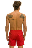 MEN'S 5 STRIPE FLEX SHORTS - RED