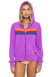 5 STRIPE HOODIE - NEON PURPLE