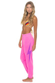 BOLT STITCH SWEATPANTS - NEON PINK // NEON PURPLE