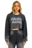 AN 3D CROPPED CREW SWEATSHIRT RELAXED - FADED SMOKE