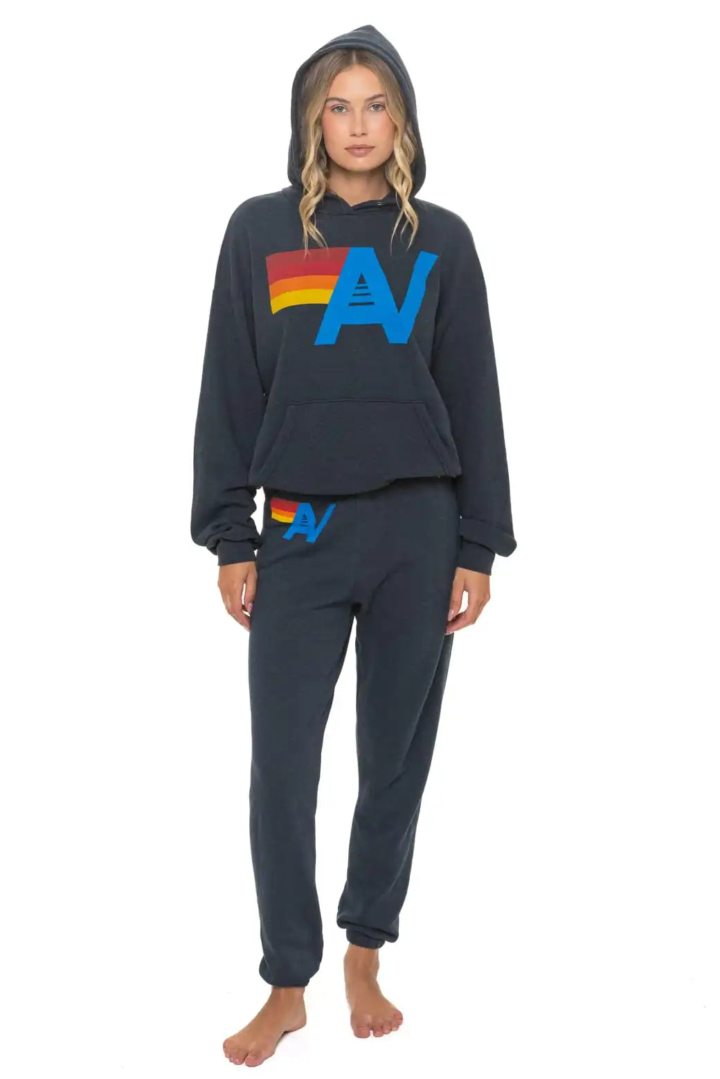 LOGO PULLOVER RELAXED HOODIE - CHARCOAL