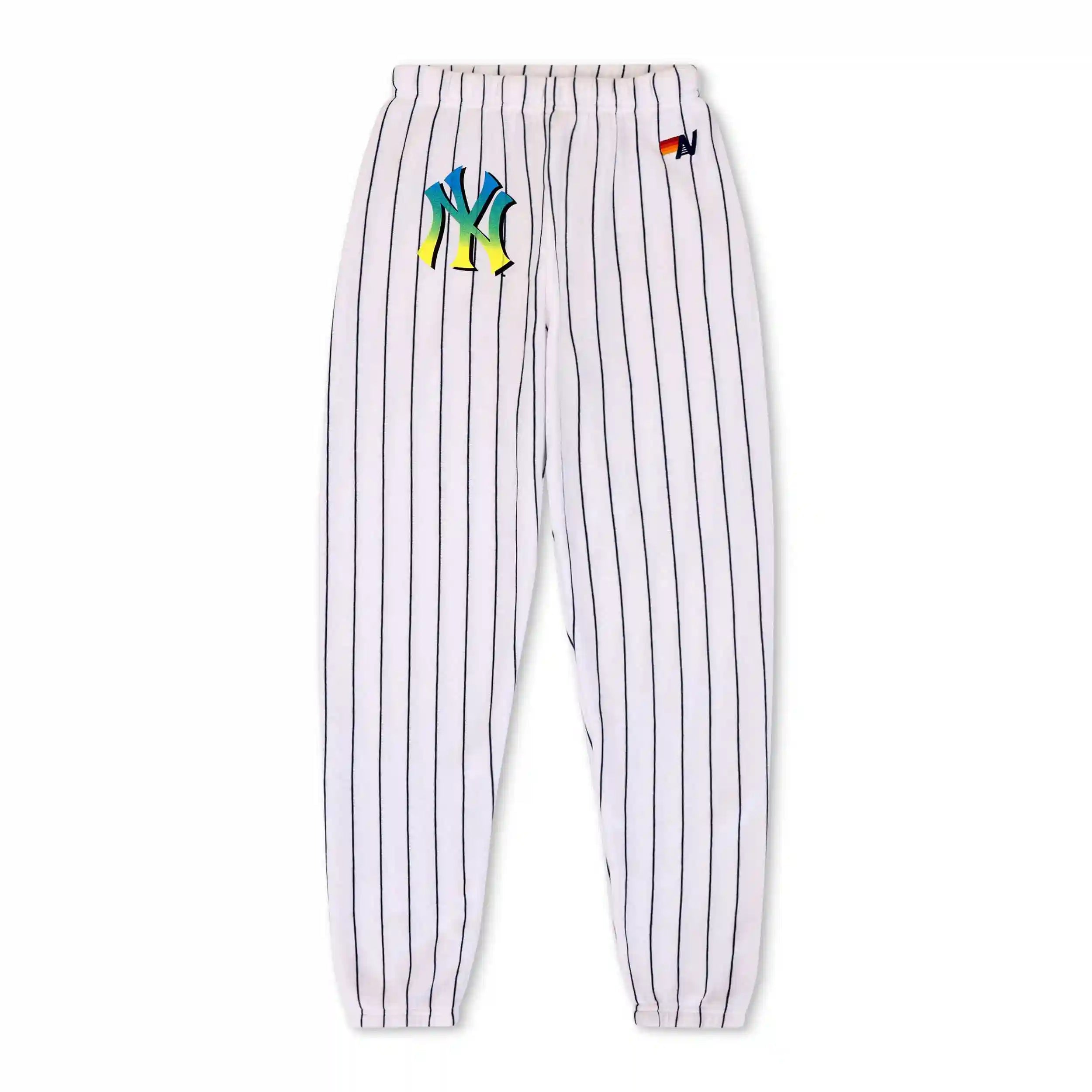 NEW YORK YANKEES PINSTRIPE 2026 SWEATPANTS - WHITE // NAVY
