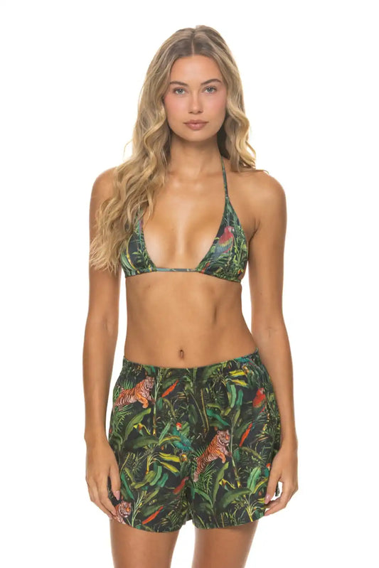 WOMEN'S COTTON LUXE POPLIN SHORT - VINTAGE BLACK // JUNGLE