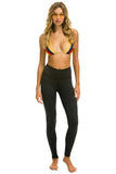 FULL LENGTH HI-RISE BOLT LEGGINGS - CHARCOAL // BLUE