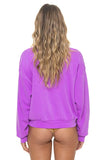 BOLT STITCH RELAXED CREW SWEATSHIRT - NEON PURPLE // NEON PINK