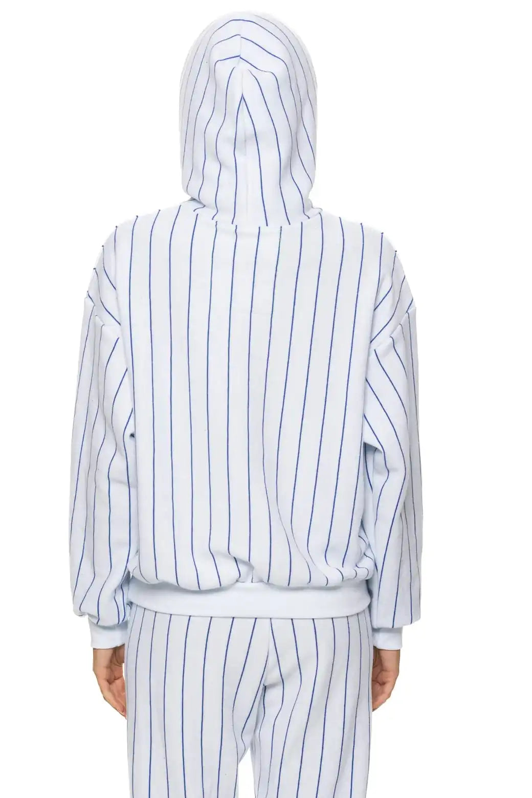 LOS ANGELES DODGERS PINSTRIPE 2026 RELAXED PULLOVER HOODIE - WHITE // BLUE