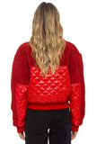 TEDDY FULL ZIP JACKET - CHERRY