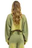 ESSENTIAL CROPPED CREW SWEATSHIRT RELAXED - FADED ARMY