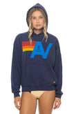 LOGO PULLOVER RELAXED HOODIE - NAVY