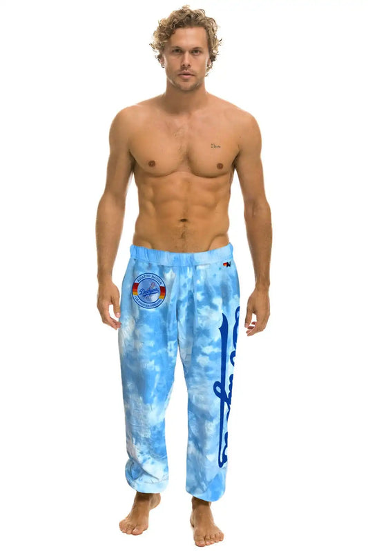 LOS ANGELES DODGERS HAND DYED SWEATPANTS - TIE DYE BLUE
