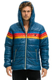 4 STRIPE LUXE TREKKER JACKET - GLOSSY DEEP BLUE