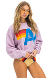 LOGO STITCH RELAXED CREW SWEATSHIRT - MAUVE