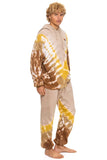 HAND DYED V SWEATPANTS - TIE DYE SAND // CINNAMON