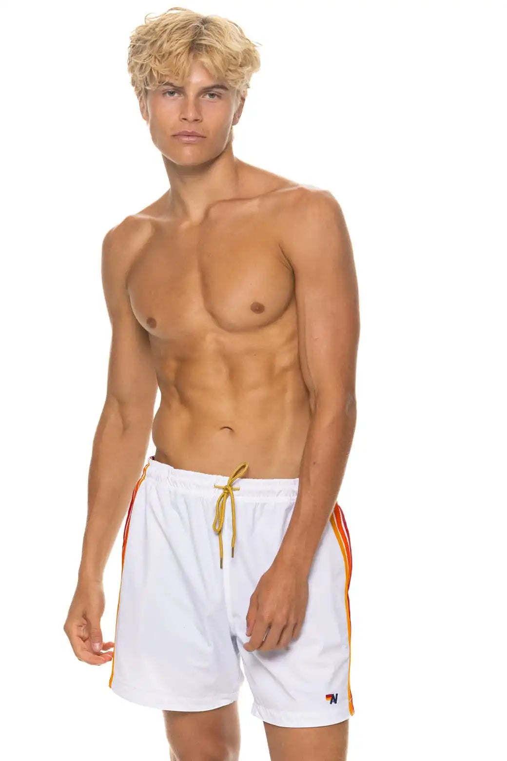 MEN'S 5 STRIPE FLEX SHORTS - WHITE