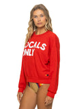 LOCALS ONLY RELAXED CREW SWEATSHIRT - RED