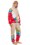 HAND DYED V SWEATPANTS - TIE DYE SAND // BLUE RED