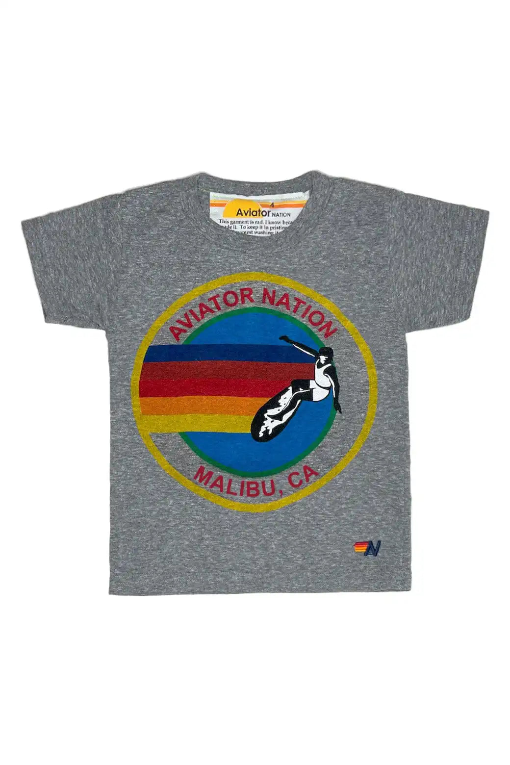 KID'S AVIATOR NATION MALIBU TEE - HEATHER GREY