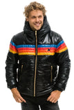 4 STRIPE LUXE TREKKER JACKET - GLOSSY BLACK