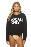 LOCALS ONLY RELAXED CREW SWEATSHIRT - BLACK
