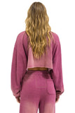 AN 3D CROPPED CREW SWEATSHIRT RELAXED - FADED BERRY
