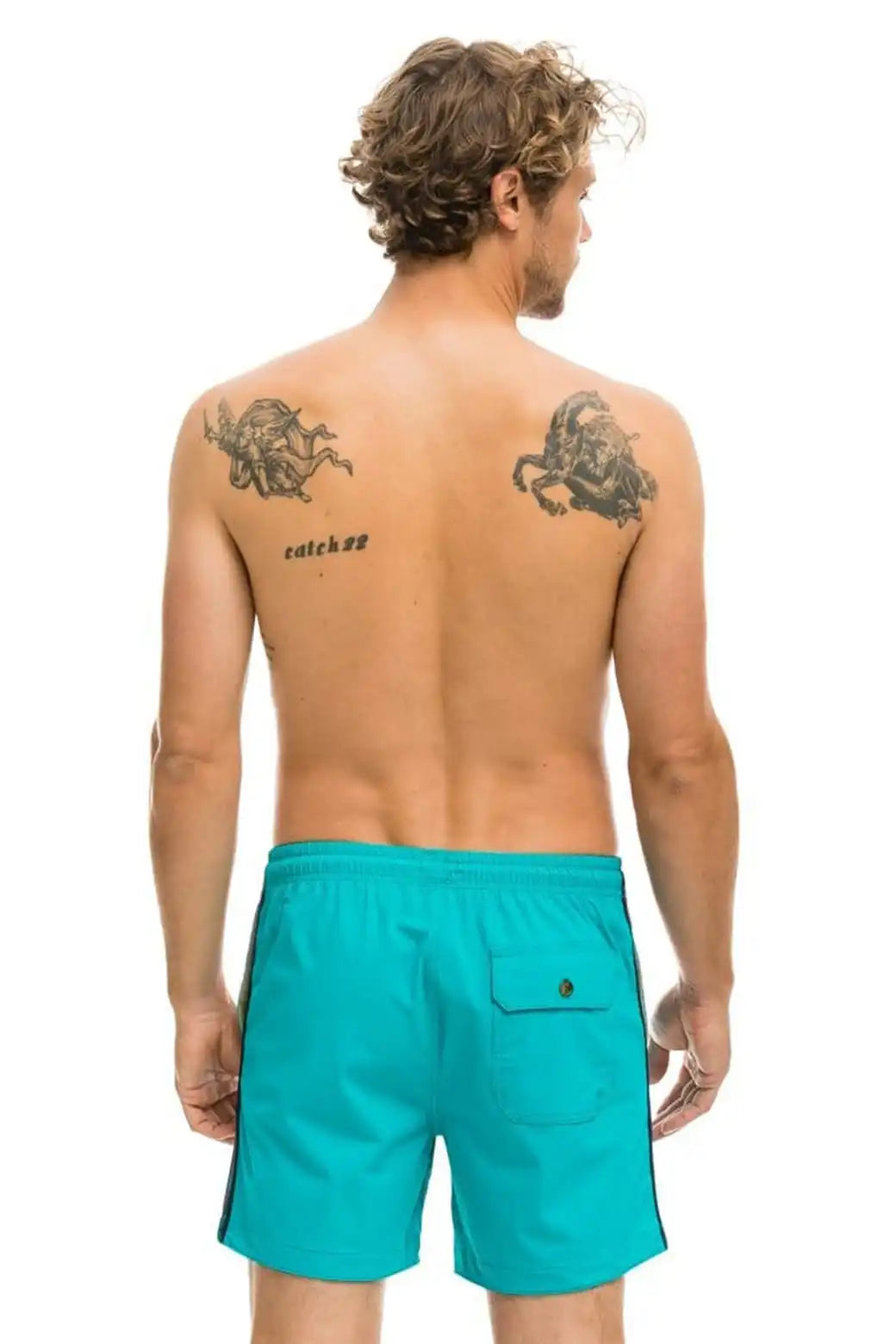 MEN'S 5 STRIPE FLEX SHORTS - JADE