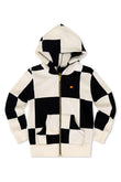 KID'S CHECK QUILTED ZIP HOODIE - VINTAGE WHITE // BLACK
