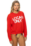 LOCALS ONLY RELAXED CREW SWEATSHIRT - RED