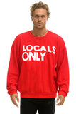 LOCALS ONLY RELAXED CREW SWEATSHIRT - RED