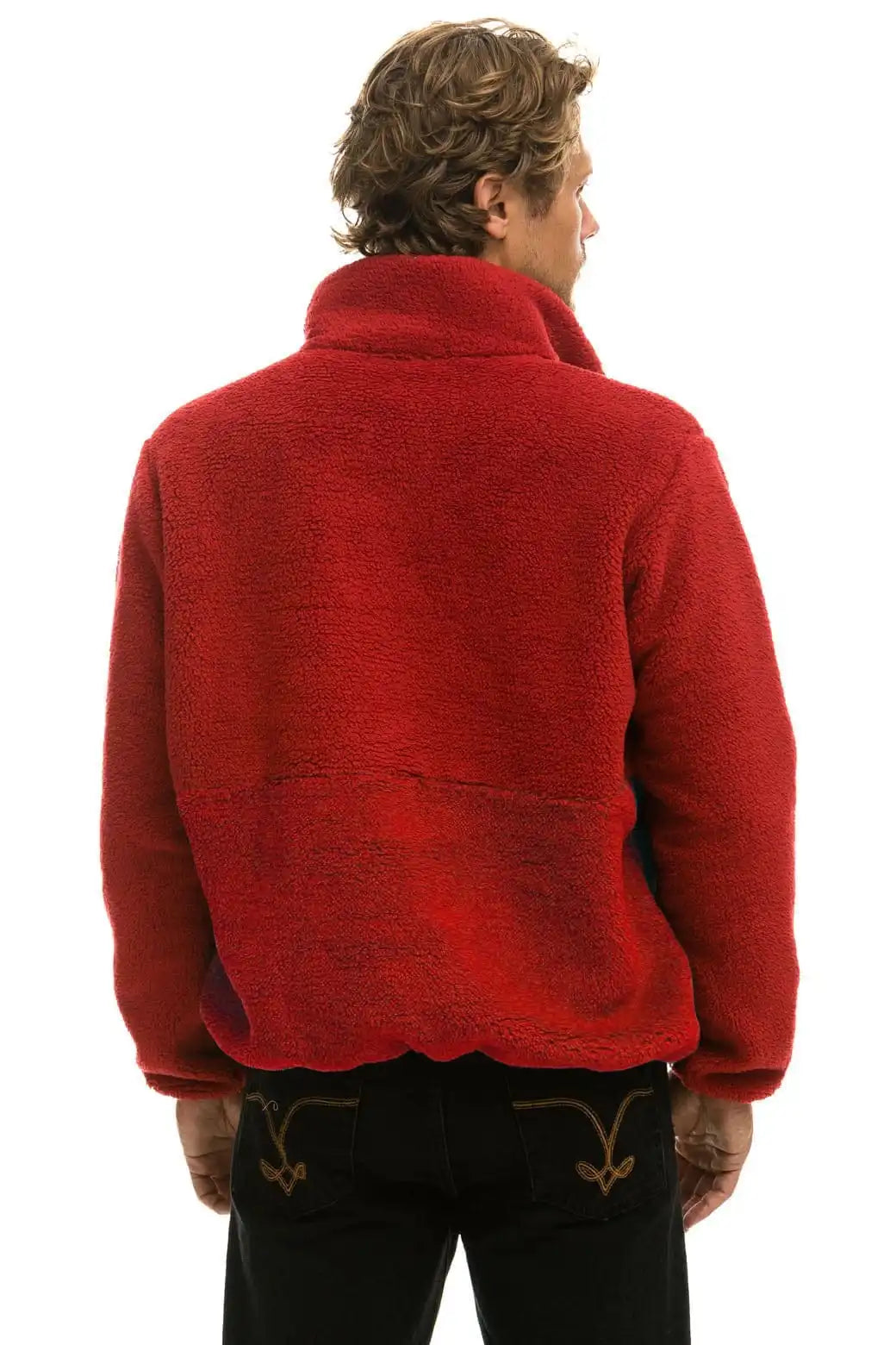 TEDDY UNISEX HALF ZIP JACKET - CHERRY
