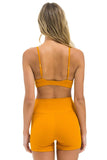 WIDE RIB TRIANGLE ADJUSTABLE SPORTS BRA - GOLD