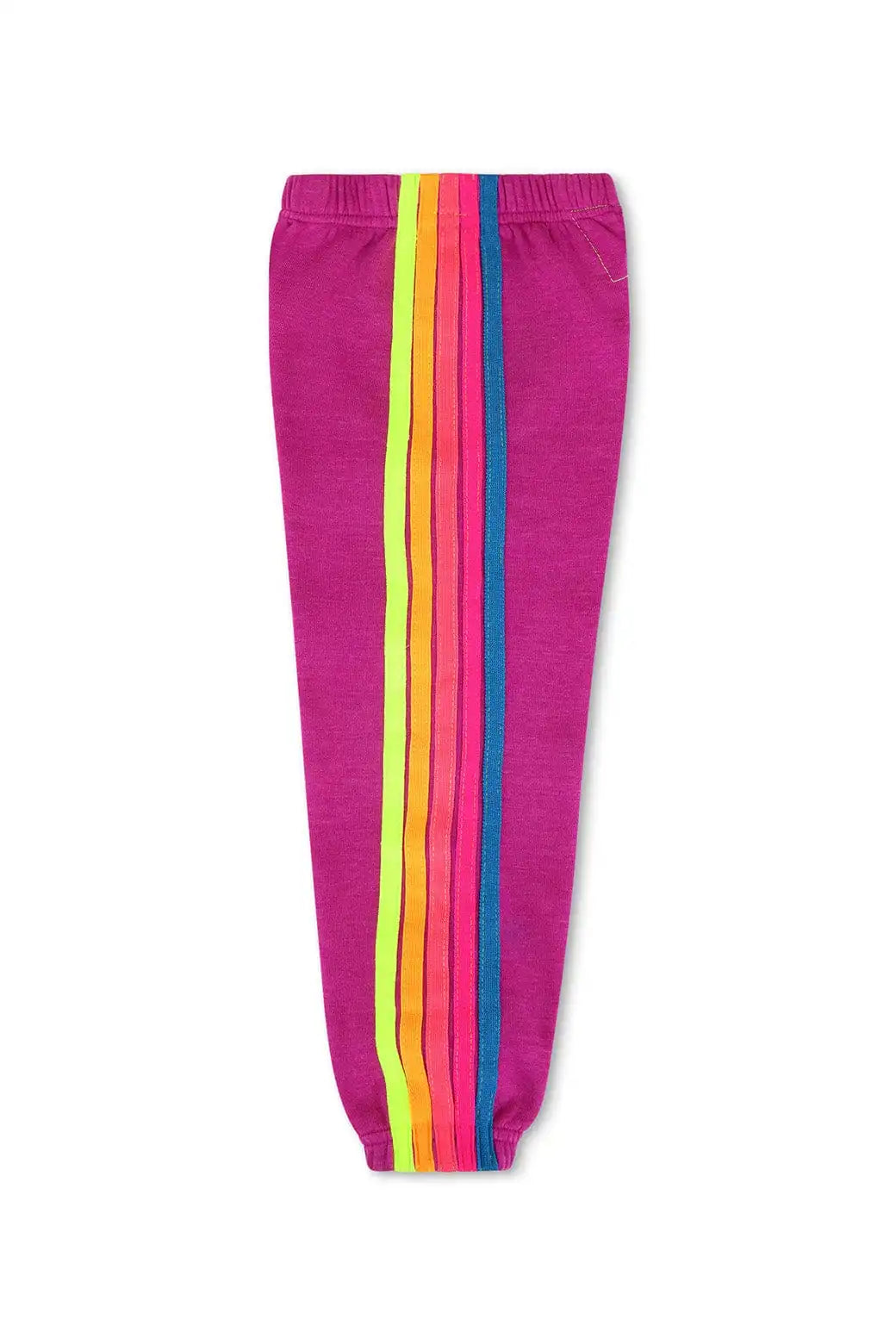 KID'S 5 STRIPE SWEATPANTS - MAGENTA // YELLOW BLUE
