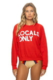 LOCALS ONLY RELAXED CREW SWEATSHIRT - RED