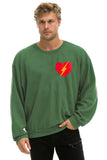 BOLT HEART RELAXED CREW SWEATSHIRT - PALM