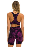 HAND DYED 6 INCH HI-RISE BIKER SHORT - TIE DYE CRYSTAL ROSE