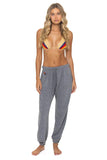 5 STRIPE SWEATPANTS - HEATHER GREY // BLUE