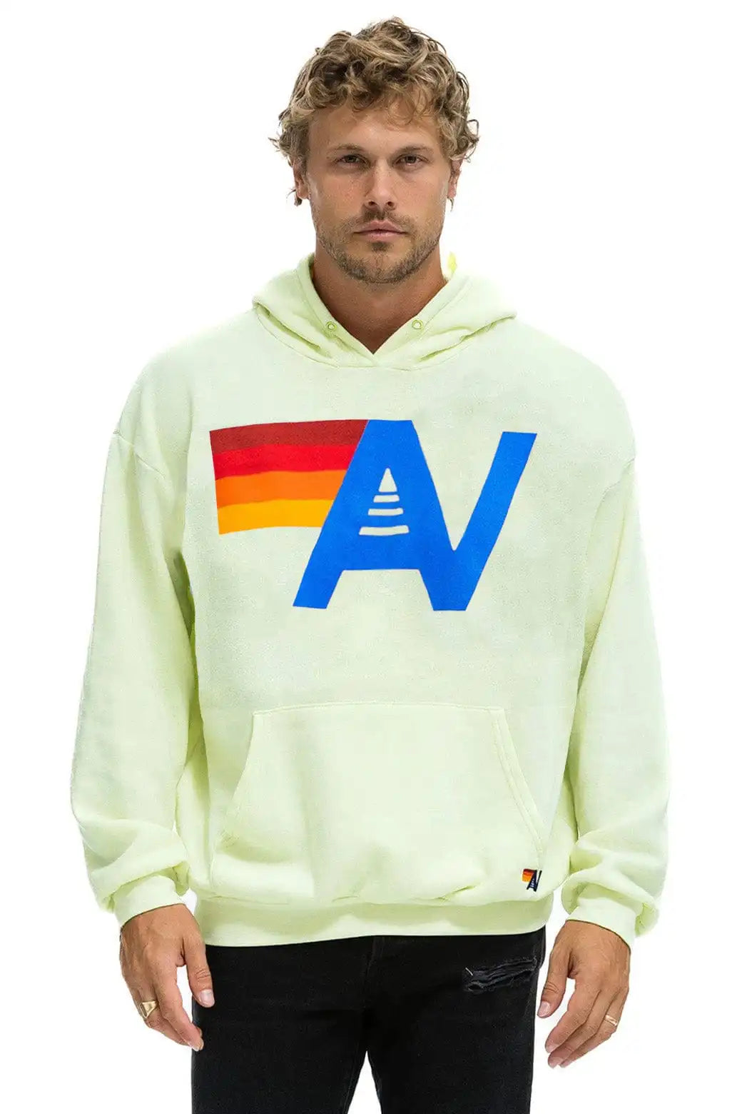 LOGO PULLOVER RELAXED HOODIE - LIME CREAM