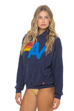 LOGO PULLOVER RELAXED HOODIE - NAVY